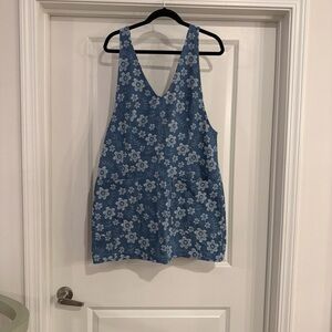BiBi Blue Floral V-Neck Tank Top
